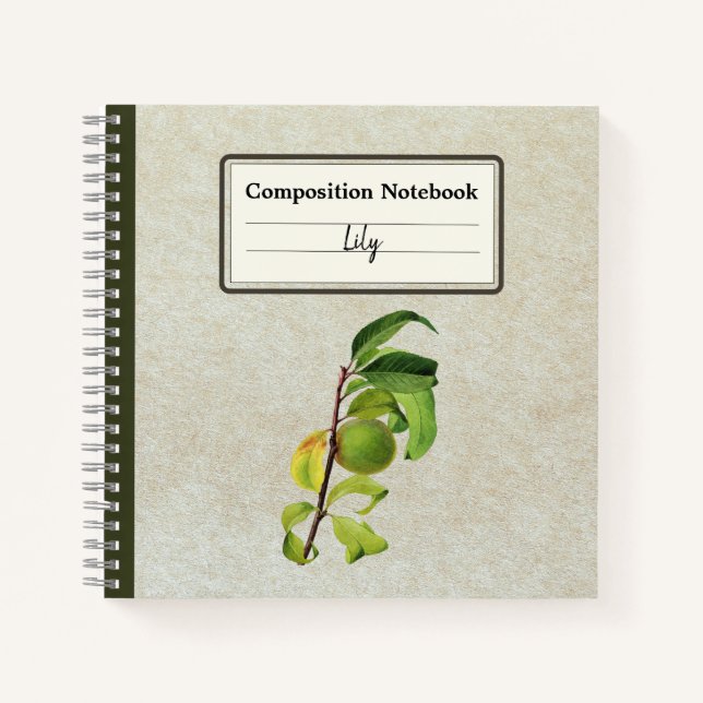 An Unripe Peach Personalized Composition Notebook (Front)