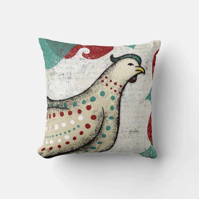 An Unserious Chicken Throw Pillow (Front)