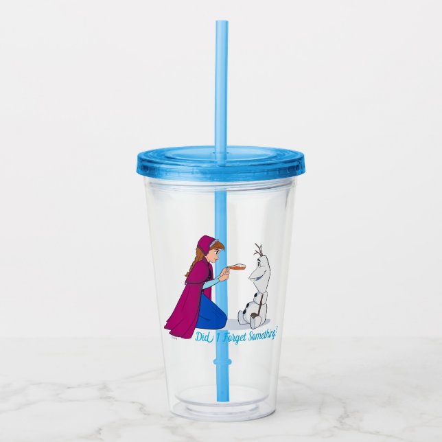 Ana Giving Olaf Carrot Nose Acrylic Tumbler (Front)