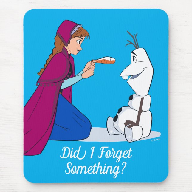 Ana Giving Olaf Carrot Nose Mouse Pad (Front)