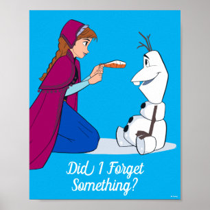 Ana Giving Olaf Carrot Nose Poster