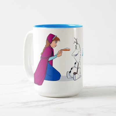 Ana Giving Olaf Carrot Nose Two-Tone Coffee Mug