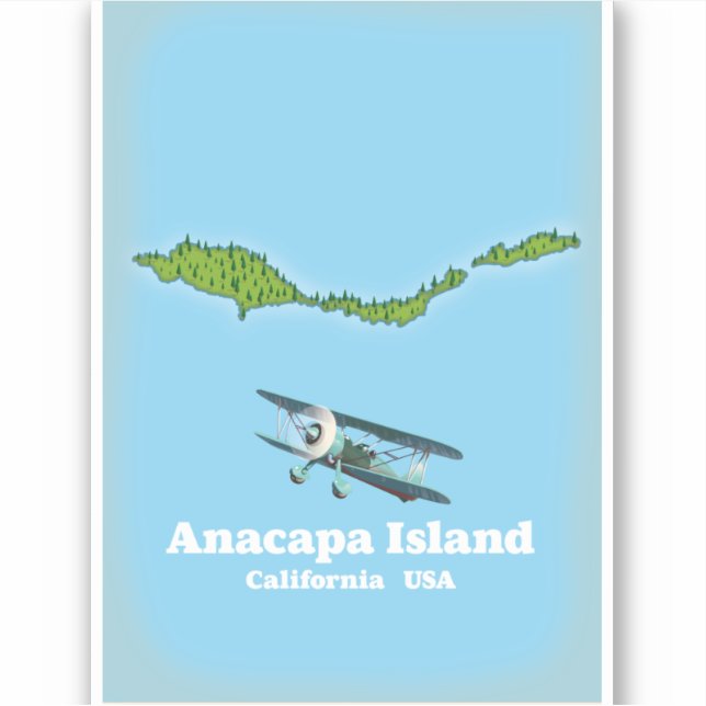 Anacapa Island California USA map Sticker (Front)