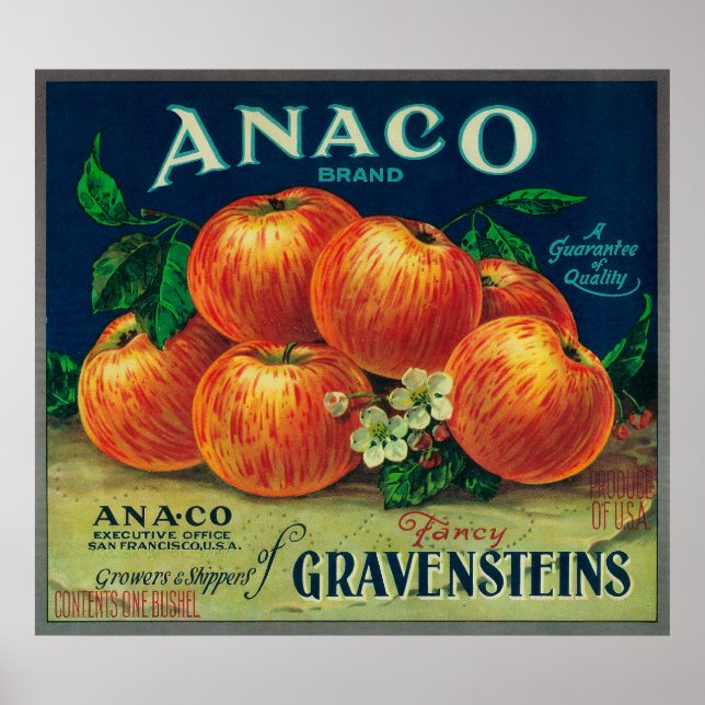 Anaco Apple Crate Label Poster (Front)