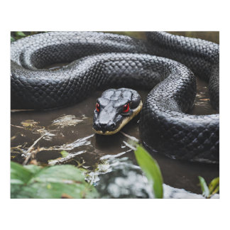 anaconda in the river faux canvas print