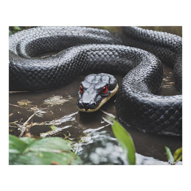 anaconda in the river faux canvas print (Front)