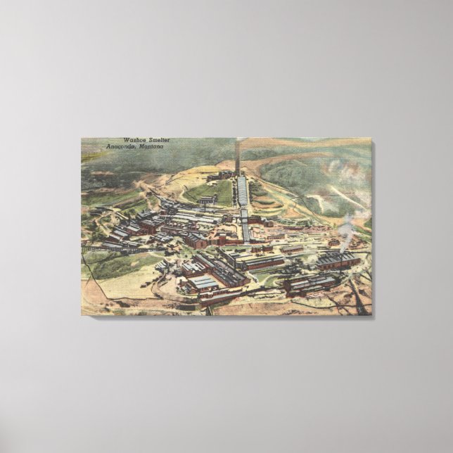 Anaconda, Montana - Washoe Smelter View from Canvas Print (Front)