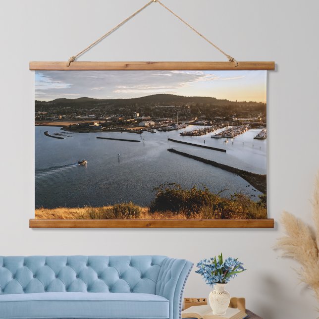 Anacortes Cap Sante Marina and Boats at Sunset Hanging Tapestry (Creator Uploaded)