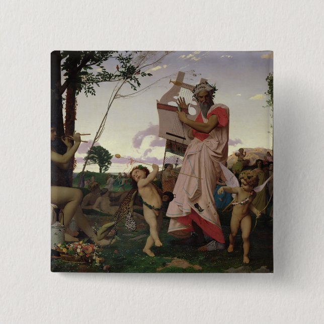 Anacreon, Bacchus and Aphrodite, 1848 Button (Front)