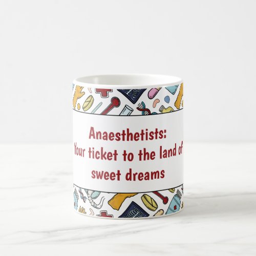 Anaesthetist medical pun doctor pattern gift coffee mug