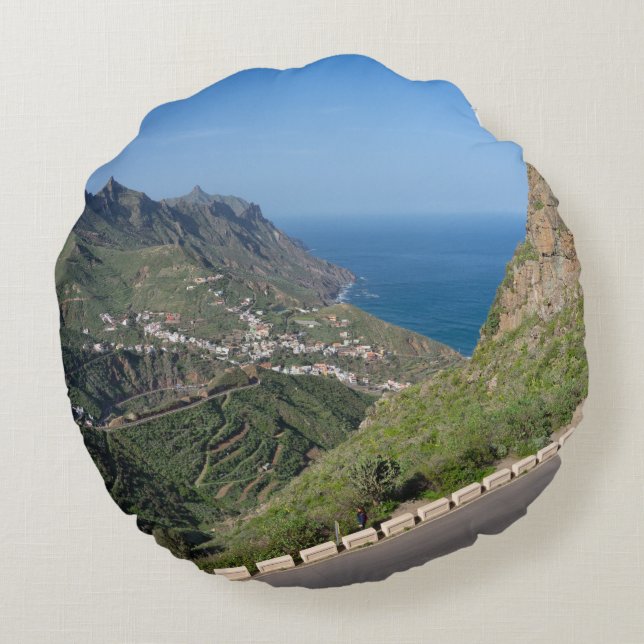 Anaga Mountains Round Pillow (Back)