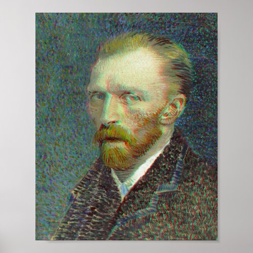 Anaglyph 3D Vincent van Gog Self_Portrait Poster