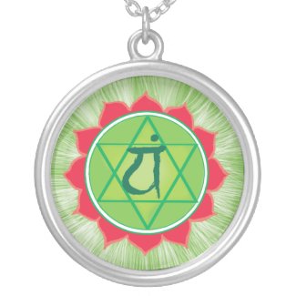 Anahata Large Silver Plated Round Necklace