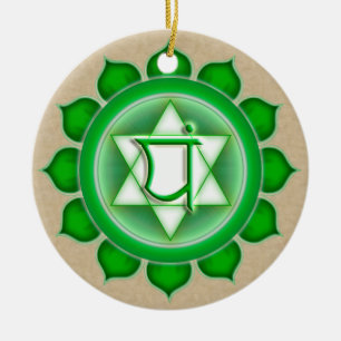 Anahata or Heart the 4th Chakra Ceramic Ornament