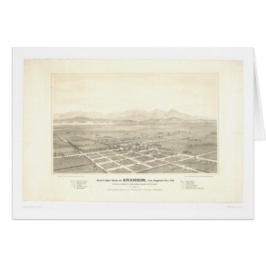 Anaheim, CA. Panoramic Map (0025A) - Unrestored Cards (Front Horizontal)