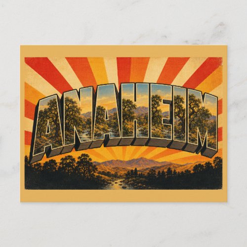 Anaheim California Oak Canyon Stream Art Postcard