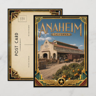 Anaheim California Vintage Art Deco Golden Age Postcard