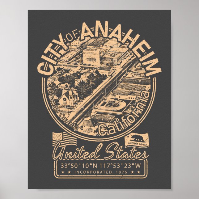 ANAHEIM CALIFORNIA VINTAGE - CITY OF ANAHEIM CA POSTER (Front)