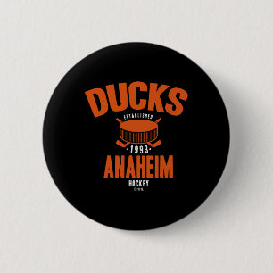Anaheim Ducks Hockey Puck Black Officially License Button