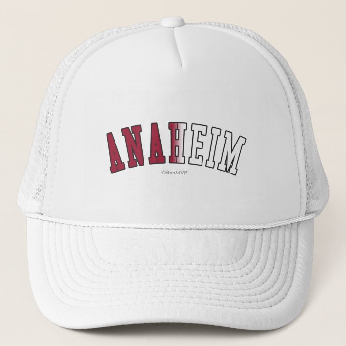 Anaheim in California State Flag Colors Trucker Hat