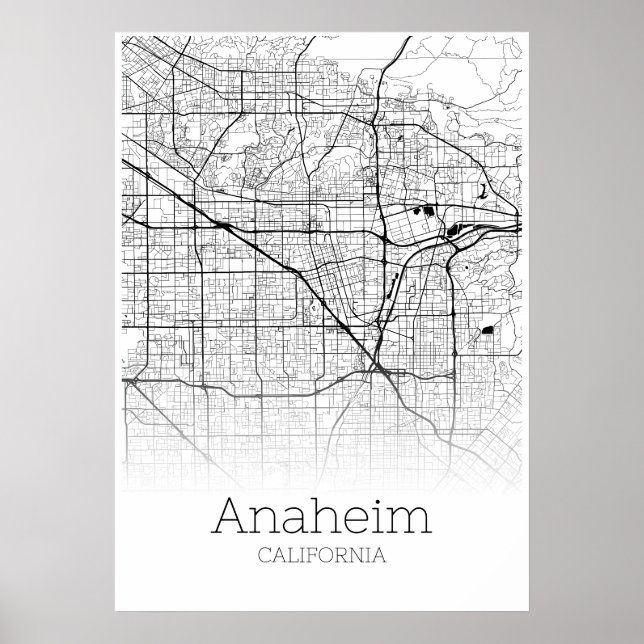 Anaheim Map - California - City Map Poster (Front)