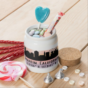 Anaheim Skyline Latitude and Longitude  Candy Jar