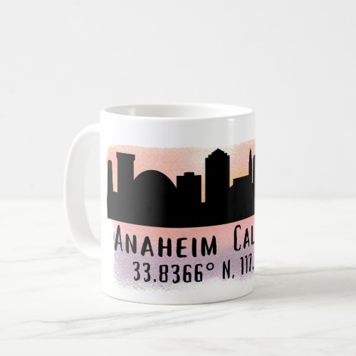Anaheim Skyline Latitude and Longitude  Coffee Mug