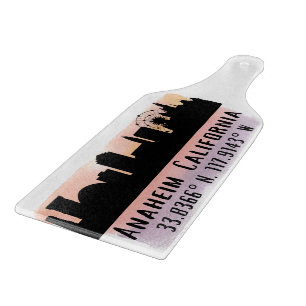 Anaheim Skyline Latitude and Longitude Cutting Board