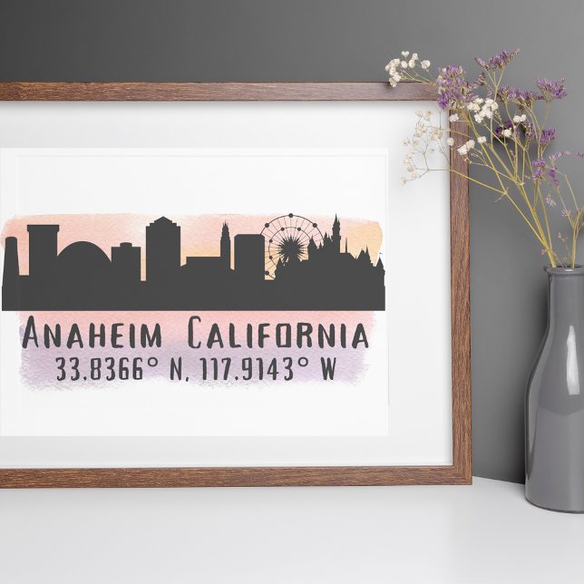 Anaheim Skyline Latitude and Longitude  Poster (Creator Uploaded)