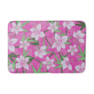 Anaina Hou Hawaiian Tropical Floral Bathroom Mat