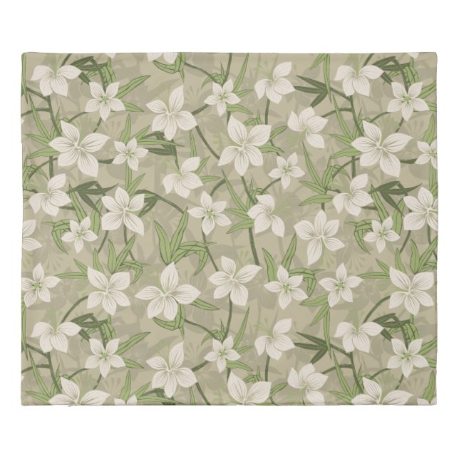 Anaina Hou Hawaiian Tropical Floral Duvet Cover (Back)