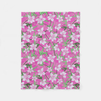 Anaina Hou Hawaiian Tropical Floral Fleece Blanket