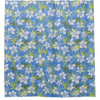 Anaina Hou Hawaiian Tropical Floral Shower Curtain