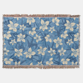 Anaina Hou Hawaiian Tropical Floral Throw Blanket