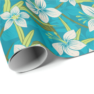 Anaina Hou Hawaiian Tropical Floral Wrapping Paper
