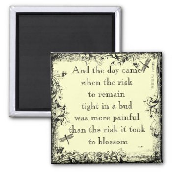 Anais Nin Risk Quote Magnet by QuoteLife at Zazzle
