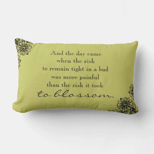 Anais Nin Risk Quote Throw Pillow (Front)
