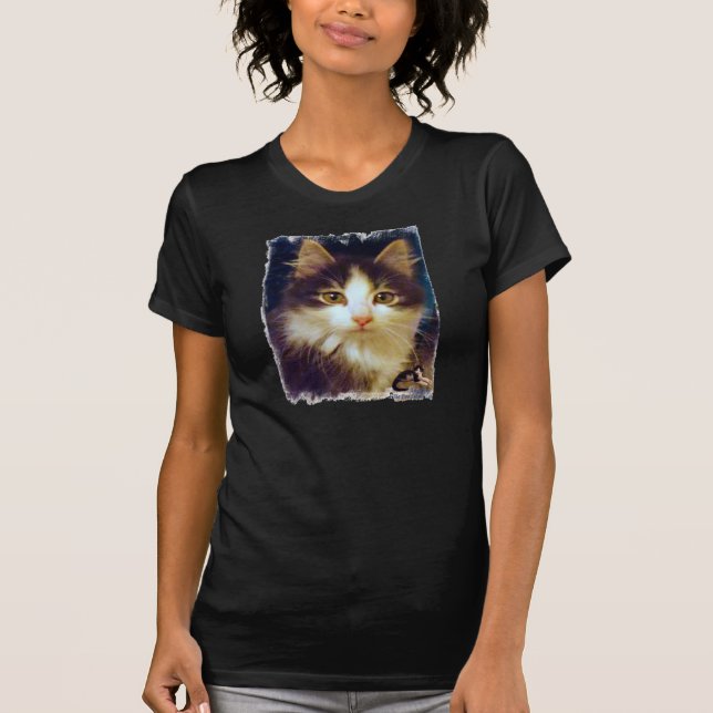Anakin Two Legged Cat, Cute Kitten T-shirt CloseUp (Front)