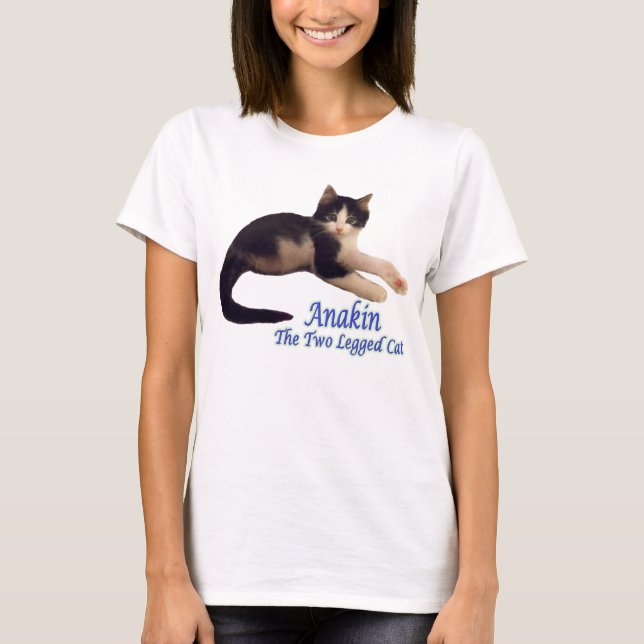 Anakin Two Legged Cat Logo, Cute Kitten Tshirt (Front)