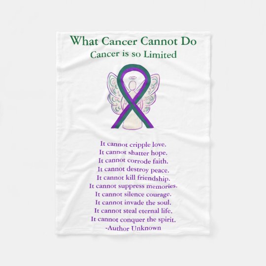 Anal Cancer Awareness Ribbon Angel Chemo Blanket