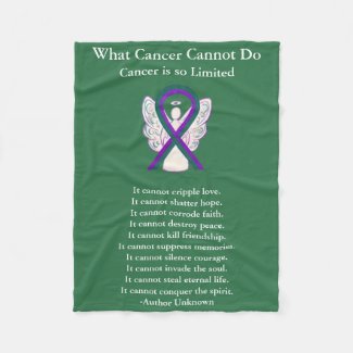 Anal Cancer Awareness Ribbon Angel Chemo Blanket