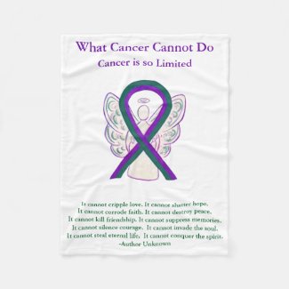 Anal Cancer Awareness Ribbon Angel Chemo Blankets