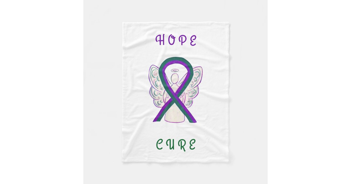 Anal Cancer Awareness Ribbon Angel Chemo Blankets Zazzle