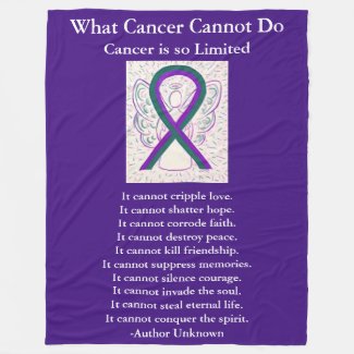Anal Cancer Awareness Ribbon Angel Chemo Blankets
