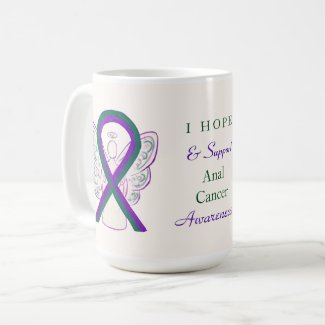 Anal Cancer Awareness Ribbon Angel Custom Mug