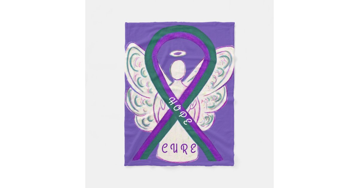 Anal Cancer Awareness Ribbon Angel Fleece Blankets Zazzle