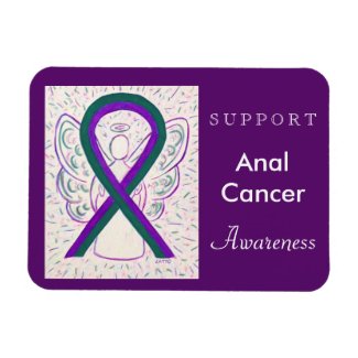 Anal Cancer Awareness Ribbon Custom Angel Magnet