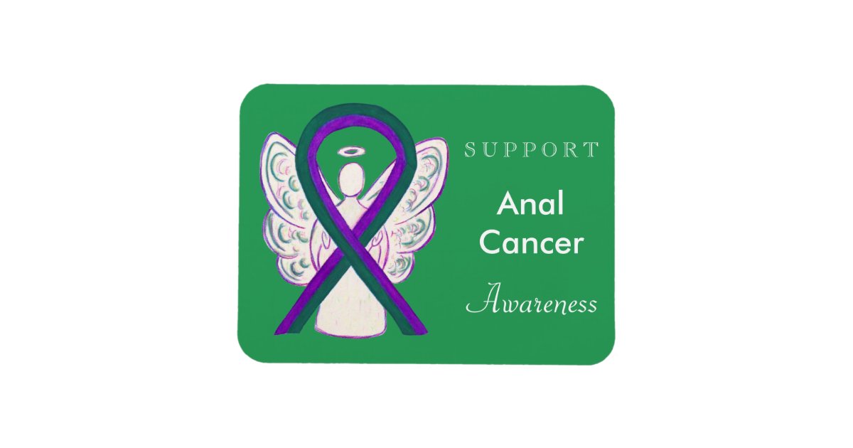 Anal Cancer Awareness Ribbon Custom Angel Magnet