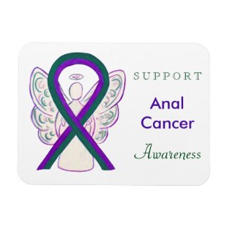 Anal Cancer Awareness Ribbon Custom Angel Magnet