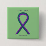 Anal Cancer Awareness Ribbon Custom Button Pins